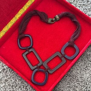 Elegant Burgundy and Navy Necklace